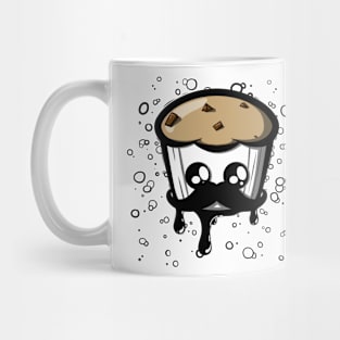 Schnurbartschoko Cupcake Weiß Mug